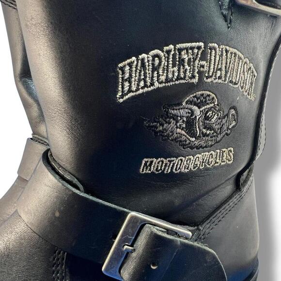 Harley Davidson Motorcycle 94047 Zip Up Leather Boots Men's Size 11 USA 44 EUR - Picture 6 of 9